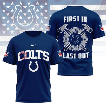 LIMITED EDITION - NEW CUSTOMIZED NFL17 IDC INDIANAPOLIS COLTS FIRE DEPT 3D SHIRT