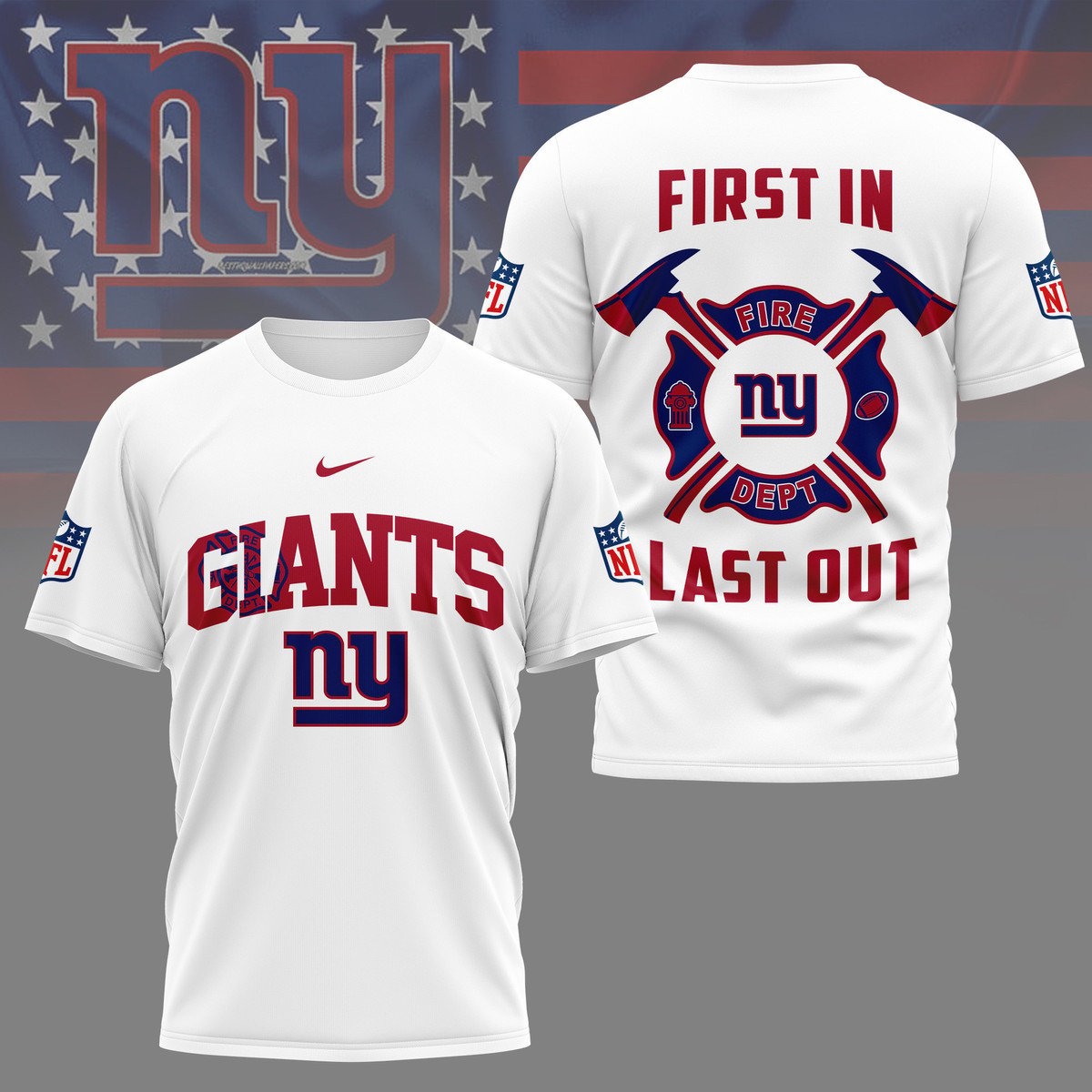 LIMITED EDITION - NEW CUSTOMIZED NFL32 NYG NEW YORK GIANTS FIRE DEPT 3D SHIRT