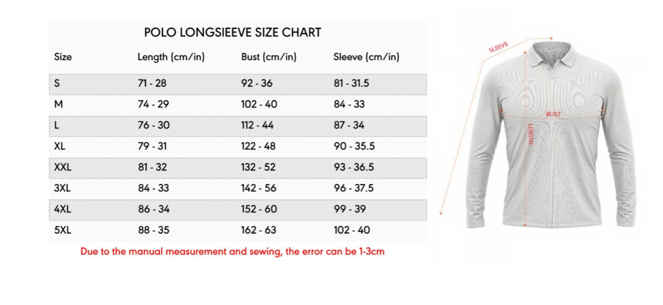 LIMITED EDITION - NEW 17 WTBD SPECIAL TYPE CUSTOM NAME MEN LONG SLEEVE POLO