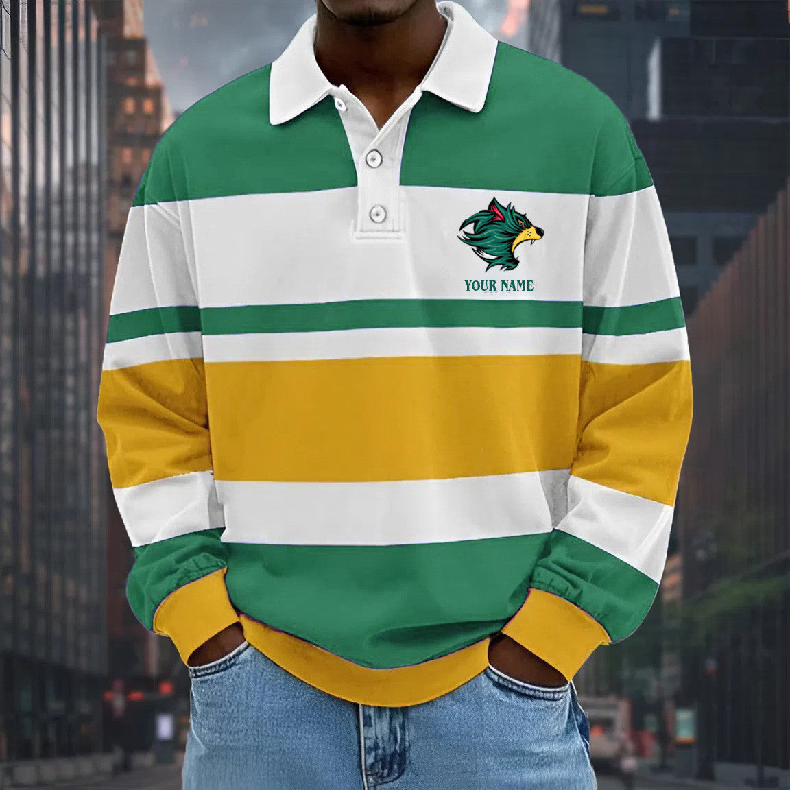 LIMITED EDITION - NEW 05 TMND SPECIAL TYPE CUSTOM NAME MEN LONG SLEEVE POLO