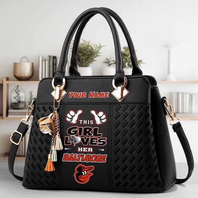 LIMITED EDITION - NEW CUSTOMIZED MLB25 BOS BALTIMORE ORIOLES WOMEN'S HANDBAGS MULTICOLOR