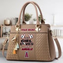 LIMITED EDITION - NEW CUSTOMIZED MLB27 LAA LOS ANGELES ANGELS WOMEN'S HANDBAGS MULTICOLOR