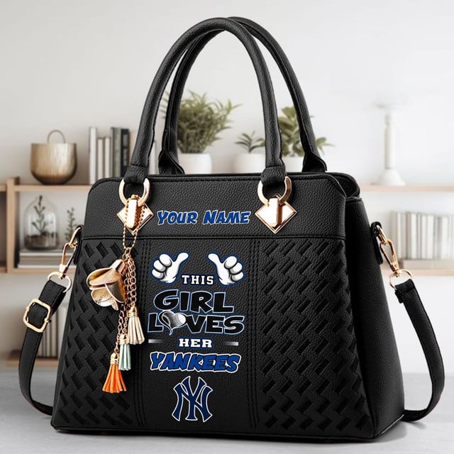 LIMITED EDITION - NEW CUSTOMIZED MLB01 NYY NEW YORK YANKEES WOMEN'S HANDBAGS MULTICOLOR