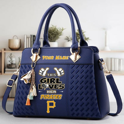 LIMITED EDITION - NEW CUSTOMIZED MLB29 PHP PITTSBURGH PIRATES WOMEN'S HANDBAGS MULTICOLOR