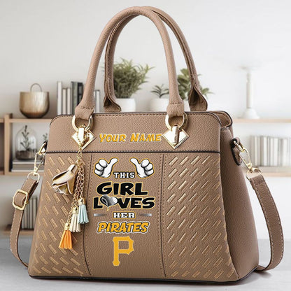 LIMITED EDITION - NEW CUSTOMIZED MLB29 PHP PITTSBURGH PIRATES WOMEN'S HANDBAGS MULTICOLOR