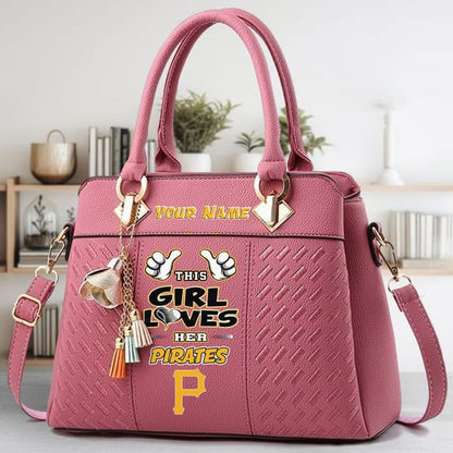 LIMITED EDITION - NEW CUSTOMIZED MLB29 PHP PITTSBURGH PIRATES WOMEN'S HANDBAGS MULTICOLOR