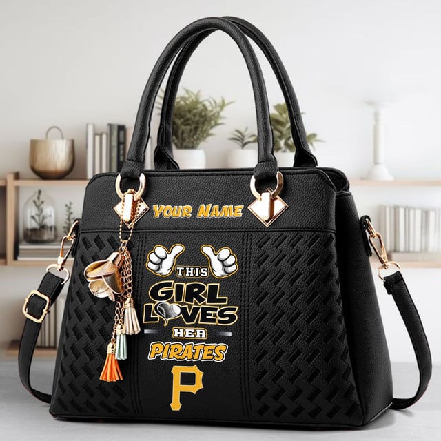 LIMITED EDITION - NEW CUSTOMIZED MLB29 PHP PITTSBURGH PIRATES WOMEN'S HANDBAGS MULTICOLOR