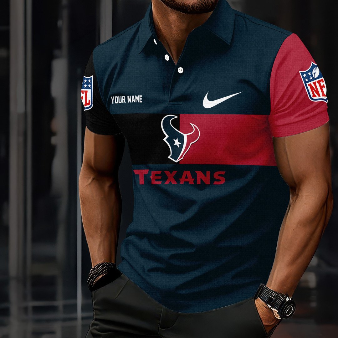 LIMITED EDITION - NEW CUSTOMIZED NFL15 HTT HOUSTON TEXANS POLO SHIRT