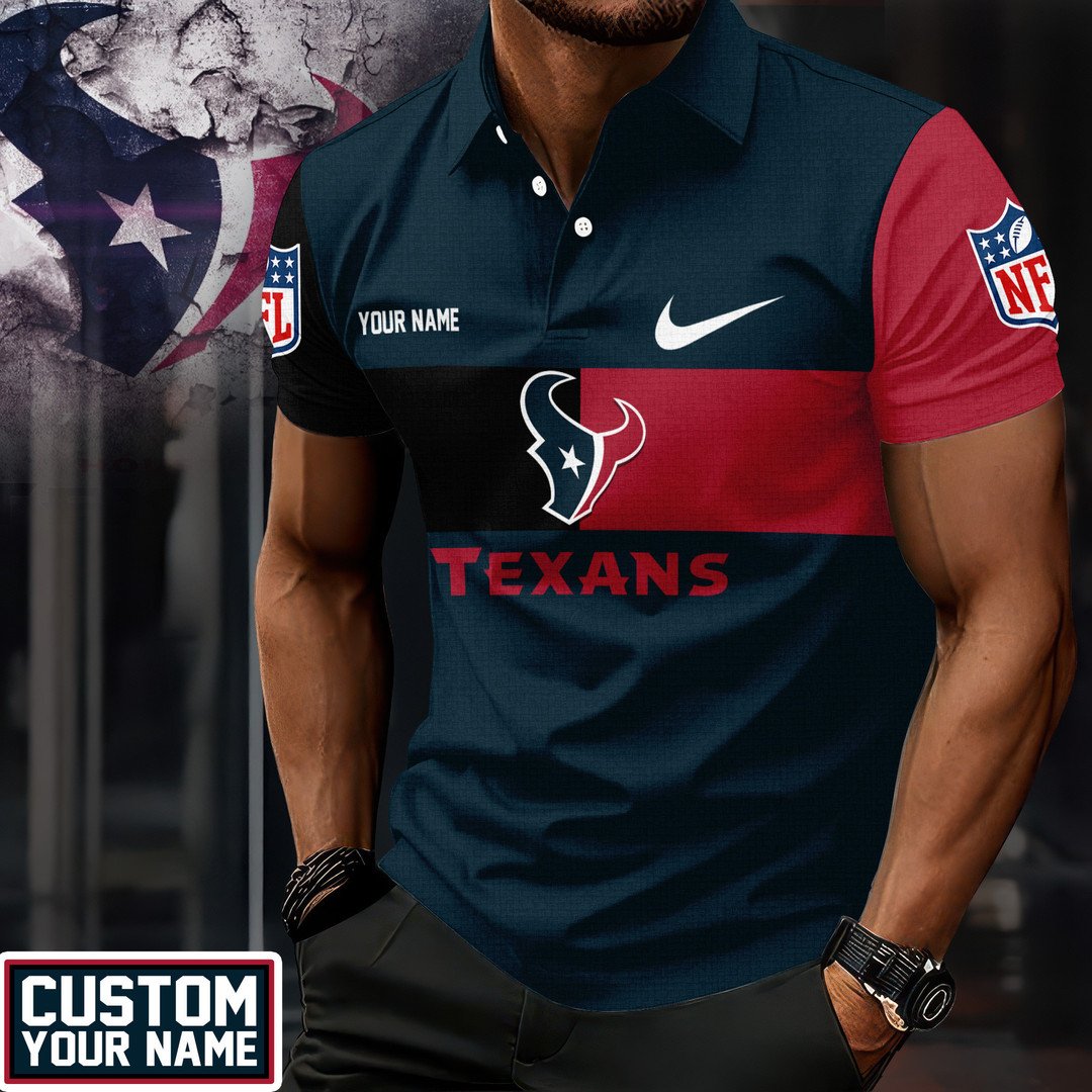 LIMITED EDITION - NEW CUSTOMIZED NFL15 HTT HOUSTON TEXANS POLO SHIRT
