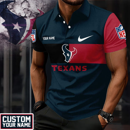 LIMITED EDITION - NEW CUSTOMIZED NFL15 HTT HOUSTON TEXANS POLO SHIRT