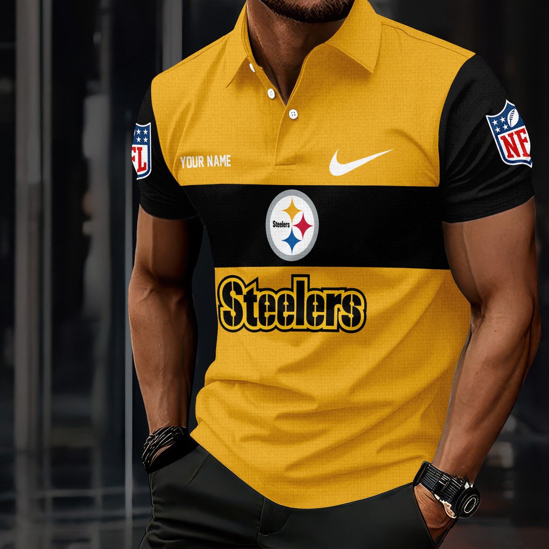 LIMITED EDITION - NEW CUSTOMIZED NFL14 PSB PITTSBURGH STEELERS POLO SHIRT