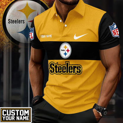 LIMITED EDITION - NEW CUSTOMIZED NFL14 PSB PITTSBURGH STEELERS POLO SHIRT