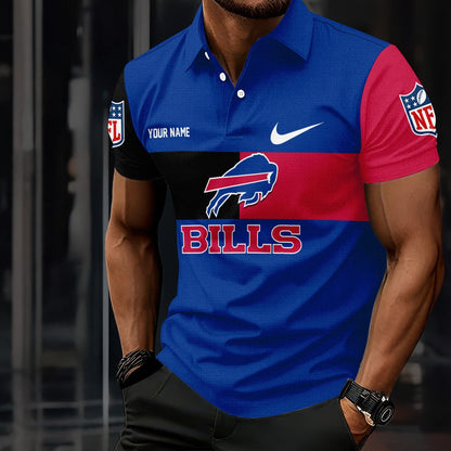 LIMITED EDITION - NEW CUSTOMIZED NFL03 BFB BUFFALO BILLS POLO SHIRT