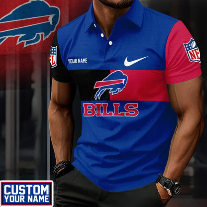 LIMITED EDITION - NEW CUSTOMIZED NFL03 BFB BUFFALO BILLS POLO SHIRT