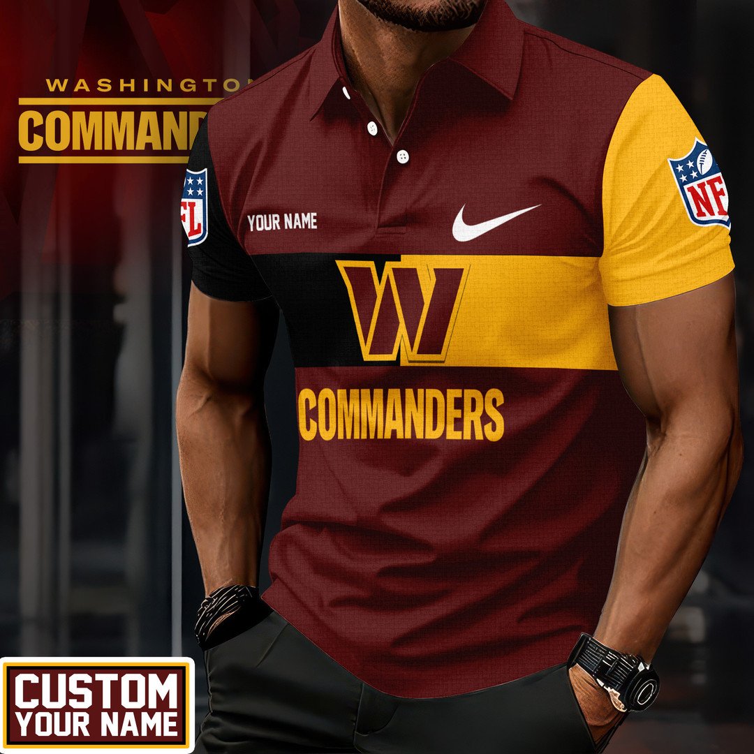 LIMITED EDITION - NEW CUSTOMIZED NFL12 WTC WASHINGTON COMMANDERS POLO SHIRT