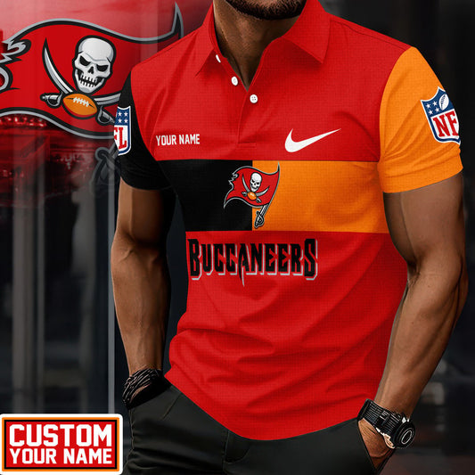 LIMITED EDITION - NEW CUSTOMIZED NFL10 TBB TAMPA BAY BUCCANEERS POLO SHIRT