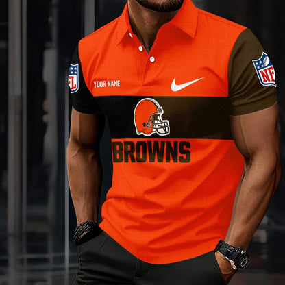 LIMITED EDITION - NEW CUSTOMIZED NFL29 CLB CLEVELAND BROWNS POLO SHIRT