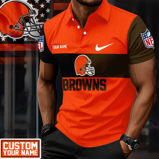 LIMITED EDITION - NEW CUSTOMIZED NFL29 CLB CLEVELAND BROWNS POLO SHIRT
