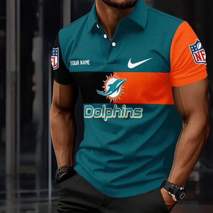 LIMITED EDITION - NEW CUSTOMIZED NFL19 MDP MIAMI DOLPHINS POLO SHIRT