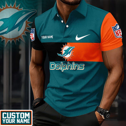 LIMITED EDITION - NEW CUSTOMIZED NFL19 MDP MIAMI DOLPHINS POLO SHIRT