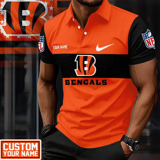 LIMITED EDITION - NEW CUSTOMIZED NFL16 CCB CINCINNATI BENGALS POLO SHIRT