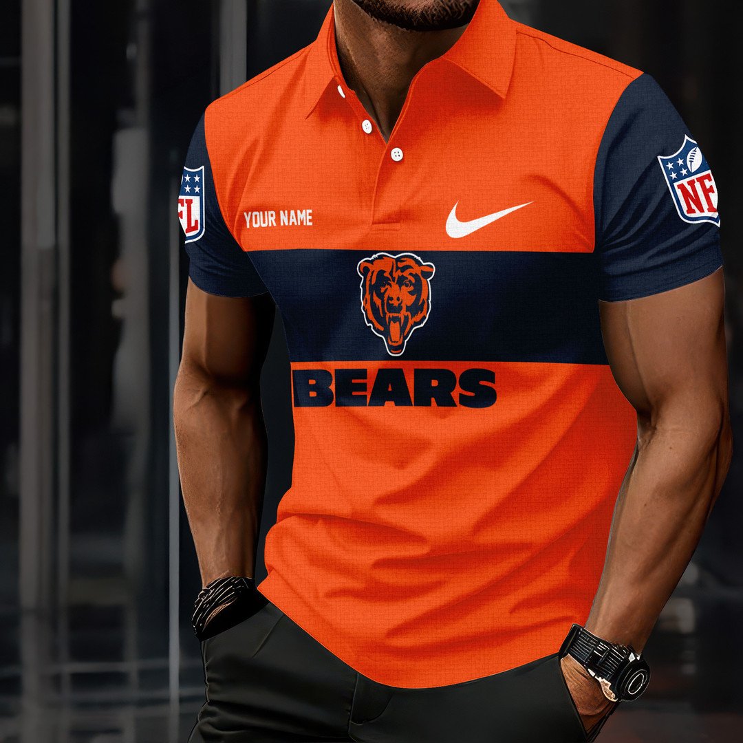 LIMITED EDITION - NEW CUSTOMIZED NFL26 CCB CHICAGO BEARS POLO SHIRT