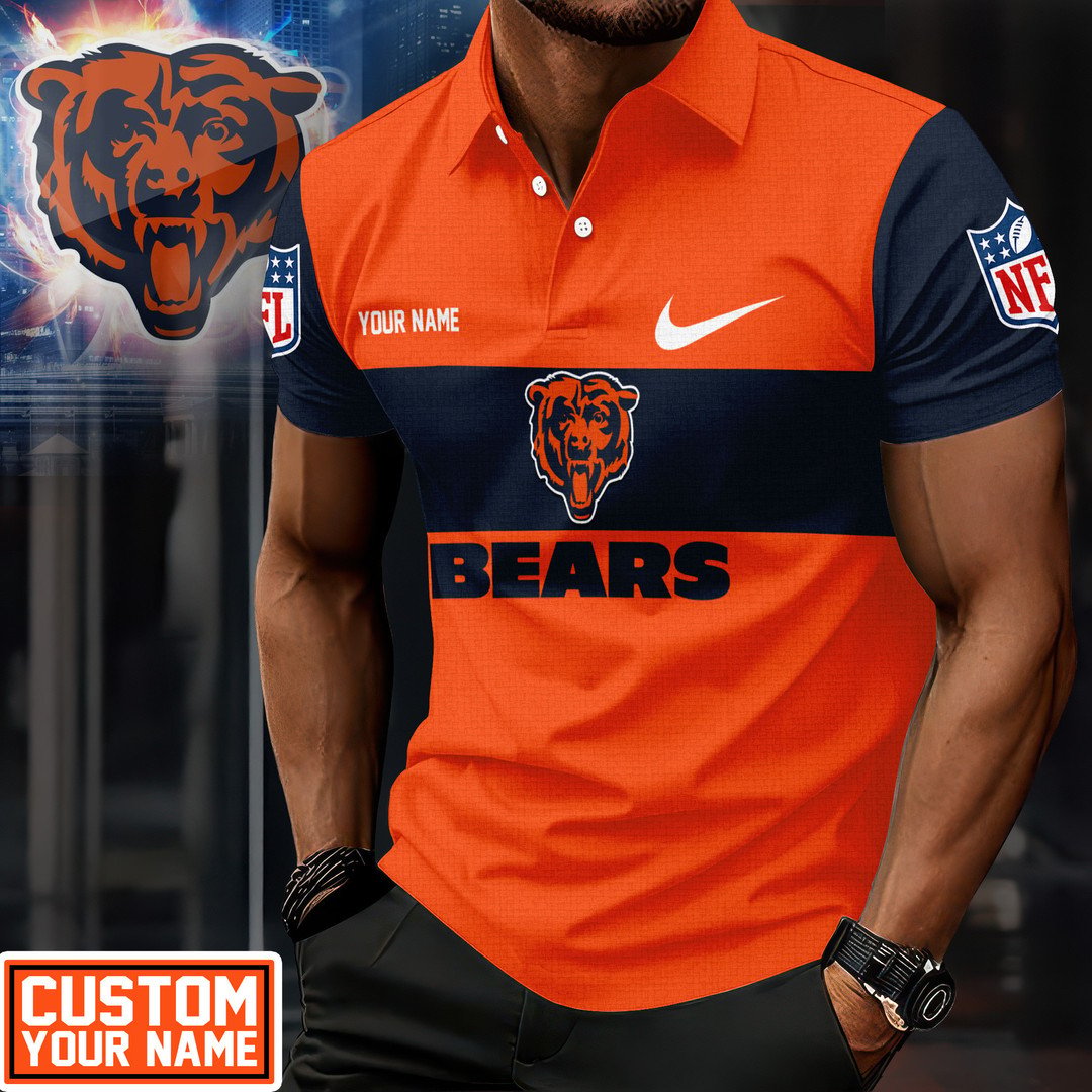 LIMITED EDITION - NEW CUSTOMIZED NFL26 CCB CHICAGO BEARS POLO SHIRT
