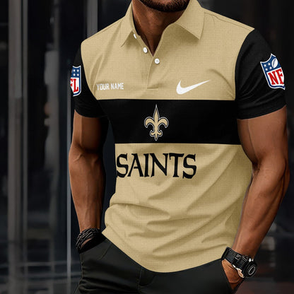 LIMITED EDITION - NEW CUSTOMIZED NFL24 NOS NEW ORLEANS SAINTS POLO SHIRT
