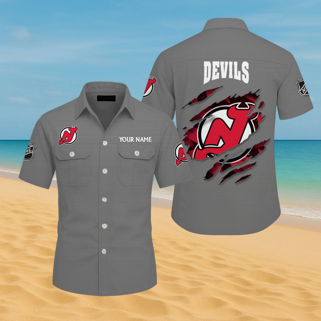 LIMITED EDITION - NEW CUSTOMIZED NHL06 NJD NEW JERSEY DEVILS CARGO SHIRT