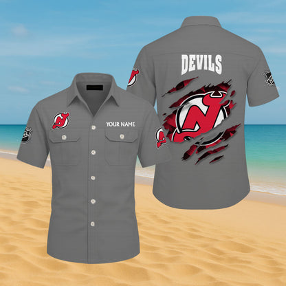 LIMITED EDITION - NEW CUSTOMIZED NHL06 NJD NEW JERSEY DEVILS CARGO SHIRT