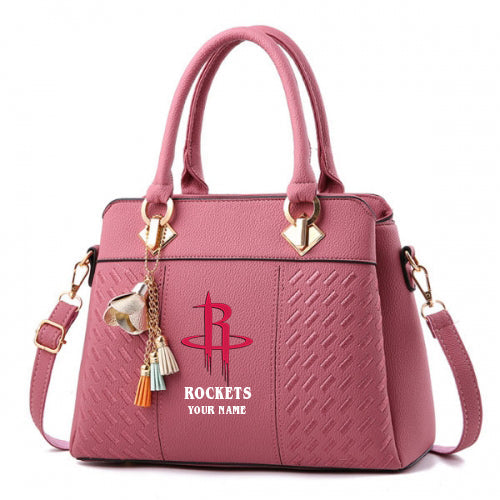 LIMITED EDITION - NEW CUSTOMIZED NBA07 HR HOUSTON ROCKETS WOMEN'S HANDBAGS MULTICOLOR