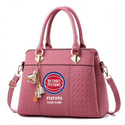 LIMITED EDITION - NEW CUSTOMIZED NBA14 DP DETROIT PISTONS WOMEN'S HANDBAGS MULTICOLOR
