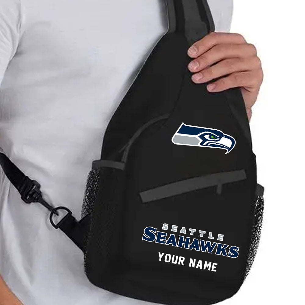 LIMITED EDITION - NEW CUSTOMIZED NFL06 SSH SEATTLE SEAHAWKS SLING BAG