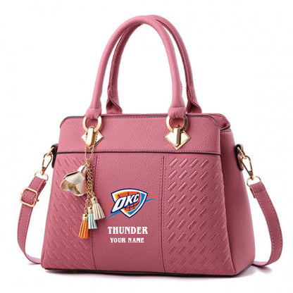 LIMITED EDITION - NEW CUSTOMIZED NBA01 OC OKLAHOMA CITY THUNDER WOMEN'S HANDBAGS MULTICOLOR