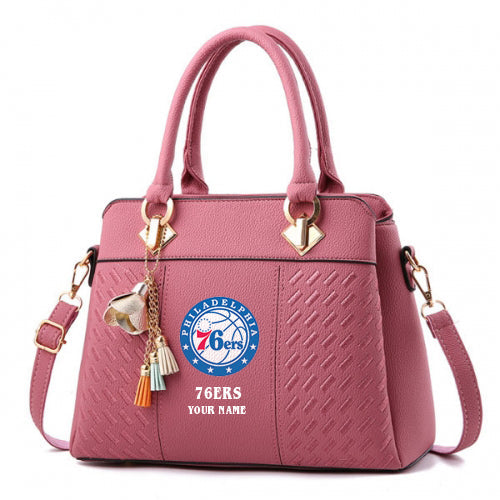 LIMITED EDITION - NEW CUSTOMIZED NBA26 P76 PHILADELPHIA 76ERS WOMEN'S HANDBAGS MULTICOLOR