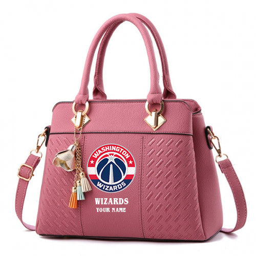 LIMITED EDITION - NEW CUSTOMIZED NBA28 WW WASHINGTON WIZARDS WOMEN'S HANDBAGS MULTICOLOR