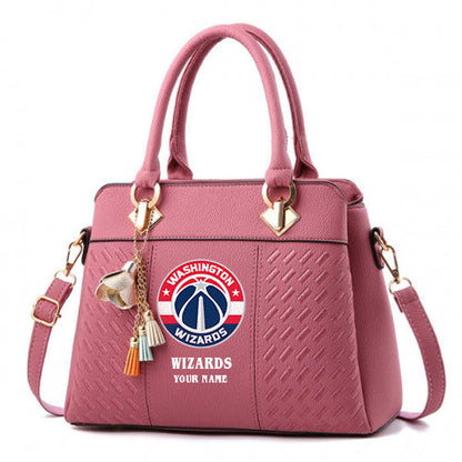 LIMITED EDITION - NEW CUSTOMIZED NBA28 WW WASHINGTON WIZARDS WOMEN'S HANDBAGS MULTICOLOR