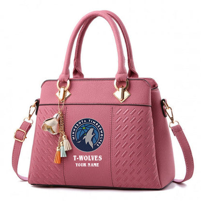 LIMITED EDITION - NEW CUSTOMIZED NBA05 MT MINNESOTA TIMBERWOLVES WOMEN'S HANDBAGS MULTICOLOR