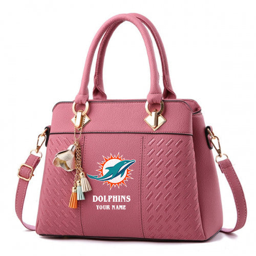 LIMITED EDITION - NEW CUSTOMIZED NFL19 MDP MIAMI DOLPHINS HANDBAG IN MULTIPLE COLORS