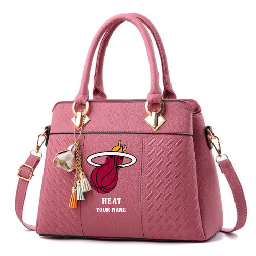 LIMITED EDITION - NEW CUSTOMIZED NBA20 MH MIAMI HEAT WOMEN'S HANDBAGS MULTICOLOR