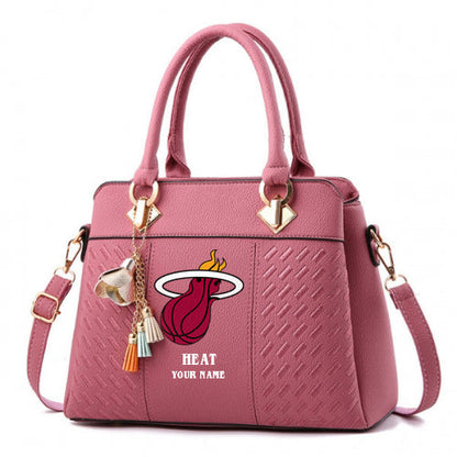 LIMITED EDITION - NEW CUSTOMIZED NBA20 MH MIAMI HEAT WOMEN'S HANDBAGS MULTICOLOR