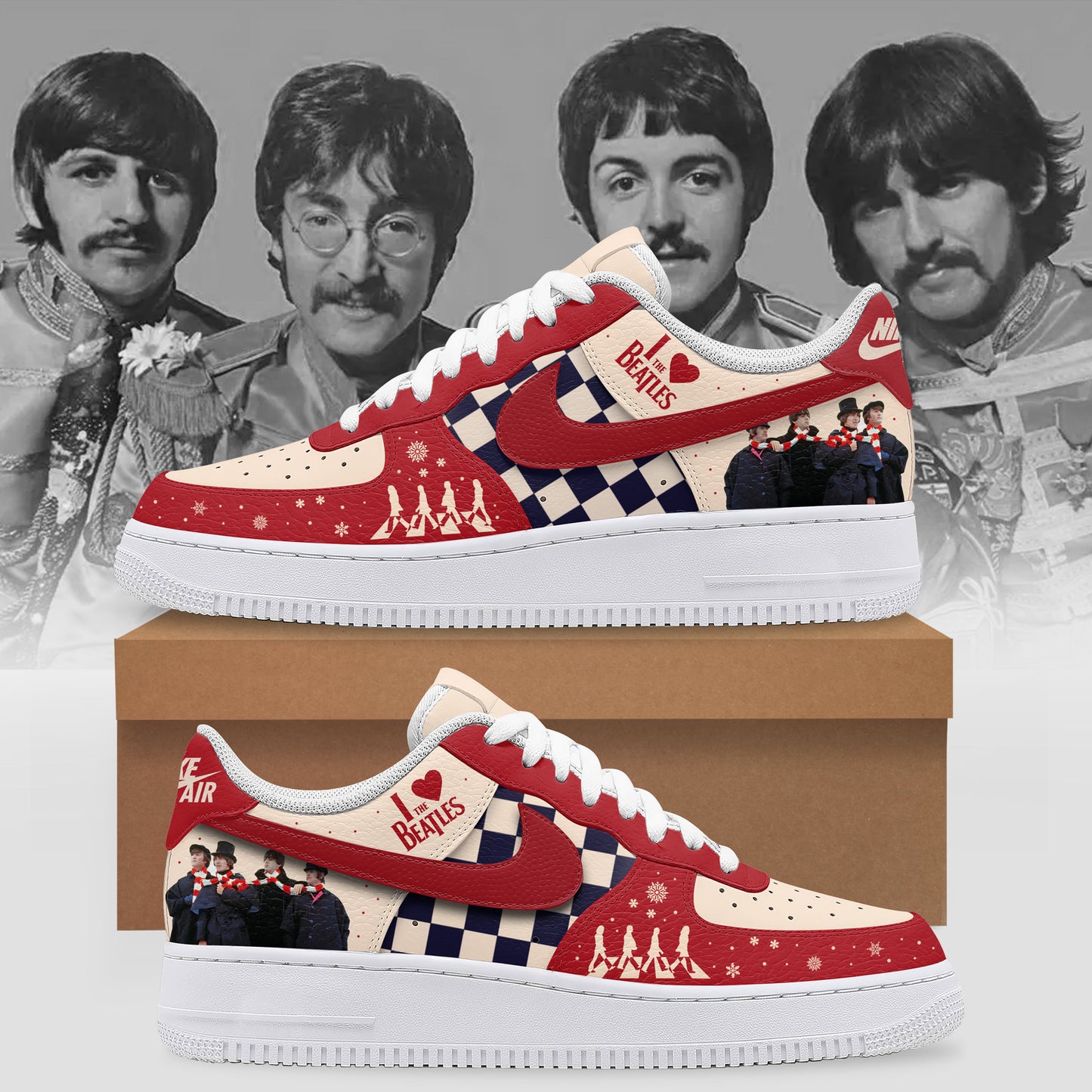 NEW PREMIUM THE BEATLES AF1 SNEAKERS GIFT FOR FANS