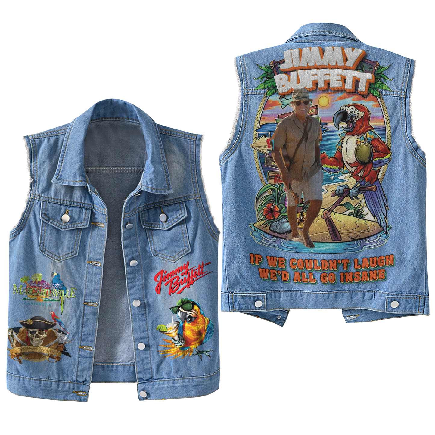 NEW PREMIUM JIMMY BUFFET UNISEX SLEEVELESS JACKET