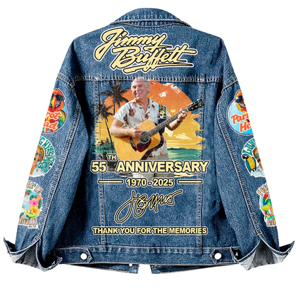 NEW PREMIUM JIMMY BUFFET UNISEX DENIM JACKET