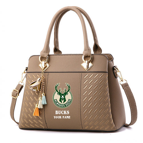 LIMITED EDITION - NEW CUSTOMIZED NBA11 MB MILWAUKEE BUCKS WOMEN'S HANDBAGS MULTICOLOR