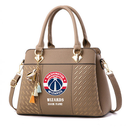 LIMITED EDITION - NEW CUSTOMIZED NBA28 WW WASHINGTON WIZARDS WOMEN'S HANDBAGS MULTICOLOR