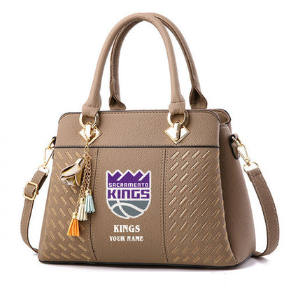 LIMITED EDITION - NEW CUSTOMIZED NBA16 SK SACRAMENTO KINGS WOMEN'S HANDBAGS MULTICOLOR