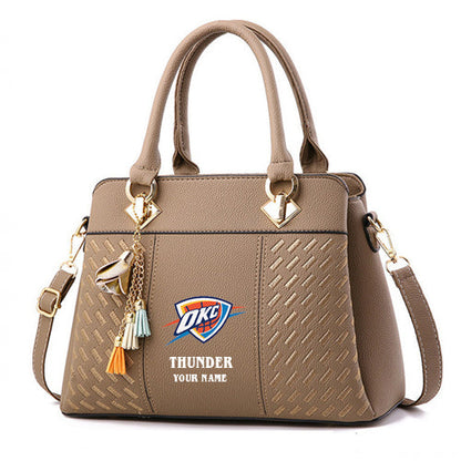 LIMITED EDITION - NEW CUSTOMIZED NBA01 OC OKLAHOMA CITY THUNDER WOMEN'S HANDBAGS MULTICOLOR