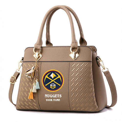 LIMITED EDITION - NEW CUSTOMIZED NBA08 DN DENVER NUGGETS WOMEN'S HANDBAGS MULTICOLOR