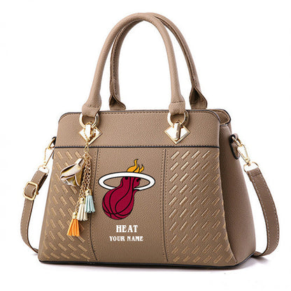 LIMITED EDITION - NEW CUSTOMIZED NBA20 MH MIAMI HEAT WOMEN'S HANDBAGS MULTICOLOR